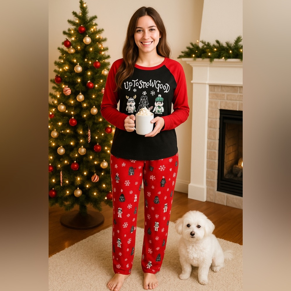 Munki Munki Star Wars Holiday Christmas PJ Set 2pc Long Sleeve Size Medium
